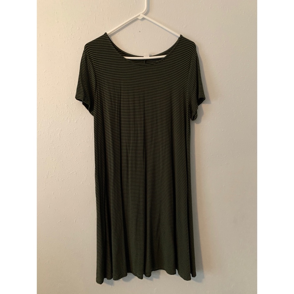 Green stripped dress